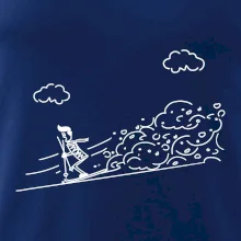 Kreslený lyžiar na horách