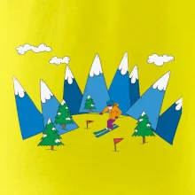 Lyžiar a farebné hory