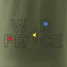 War, peace - farebný nápis