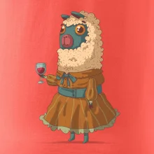 Alpaka s vínom žena Alpaka s vínom žena