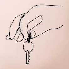 Kľúče a ruka jedným ťahom