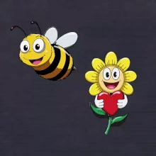 Parové tričko - Včela a kvetina Parové tričko - Včela a kvetina