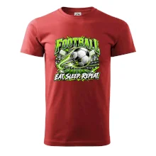 Futbalová lopta a štadión eat sleep repeat