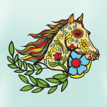 Kôň farebný s listami Kôň farebný s listami