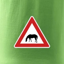 Dopravná značka - Pozor pasúci sa kôň