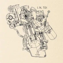 Motor Škoda/ VW 1.9L  TDI z boku