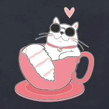 Hustá mačka v hrnčeku