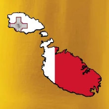 Mapa Malta s vlajkou