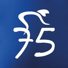 Cyklista oslavuje sedemdesiatpäťpäťky (75)