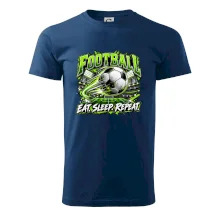 Futbalová lopta a štadión eat sleep repeat