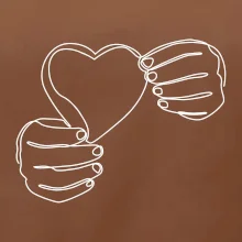 Ruka držiaca srdce jedným ťahom