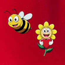 Parové tričko - Včela a kvetina