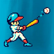Baseballový hráč pixel art