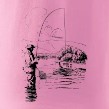 Kreslený rybár s podberákom