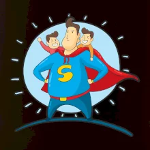 Otec superman - chlapec a chlapec Otec superman - chlapec a chlapec