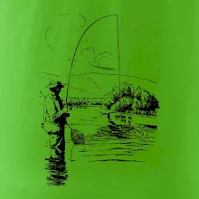 Kreslený rybár s podberákom