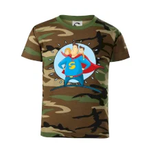 Táta superman - dievča a chlapec Táta superman - dievča a chlapec