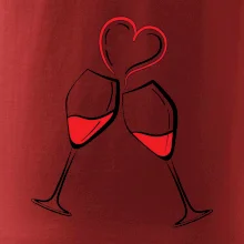 Víno je láska jednoduchý nákres