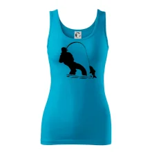 Rybár ťahajúce rybu