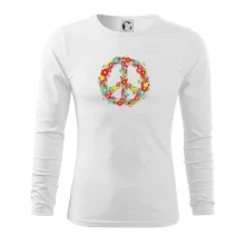 Peace symbol červené kvety