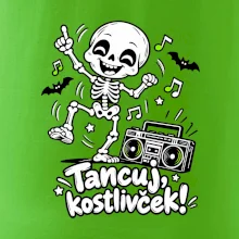 Tancuj kostlivček s boomboxom