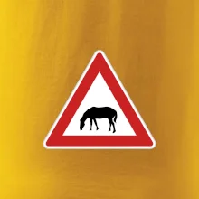 Dopravná značka - Pozor pasúci sa kôň