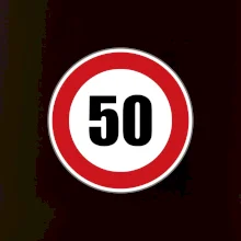 Dopravná značka - obmedzenie rýchlosti 50