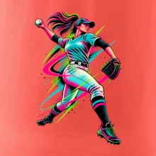 Baseballová nadhazovačka neonový pop art