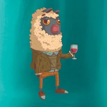 Alpaka s vínom muž