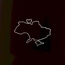 Mapa Ukrajiny - srdce