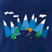 Lyžiar a farebné hory