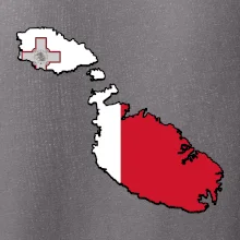 Mapa Malta s vlajkou