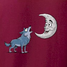 Parové tričko - Vlk a mesiac