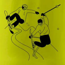 Lyžovanie - kreslené obrázok Lyžovanie - kreslené obrázok