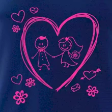 Svadba - kreslené srdce