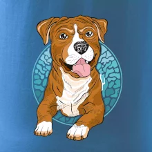 Americký staford kreslený v koliesku (Pecka design)