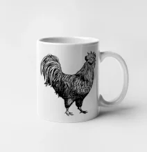 Kohút kreslený čiernobiely