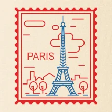 Paríž známka jednoduchá