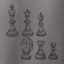 Šachové figúrky kreslené