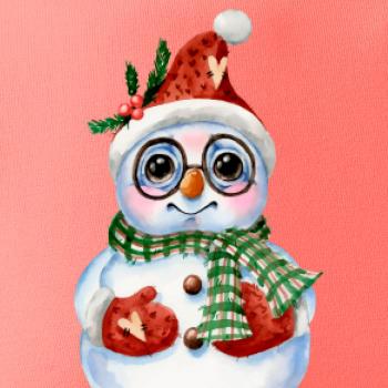 Snehuliak kreslený s okuliarmi