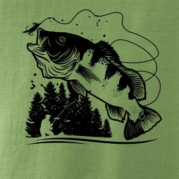 Rybár na brehu rybníka muškári