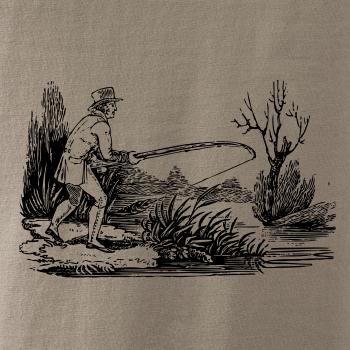 Kreslený rybár nahradzujúci