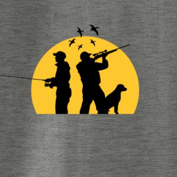 Lovec pri západe slnka