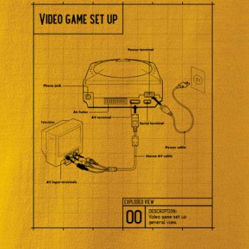 Nákres TV video hra guľatá