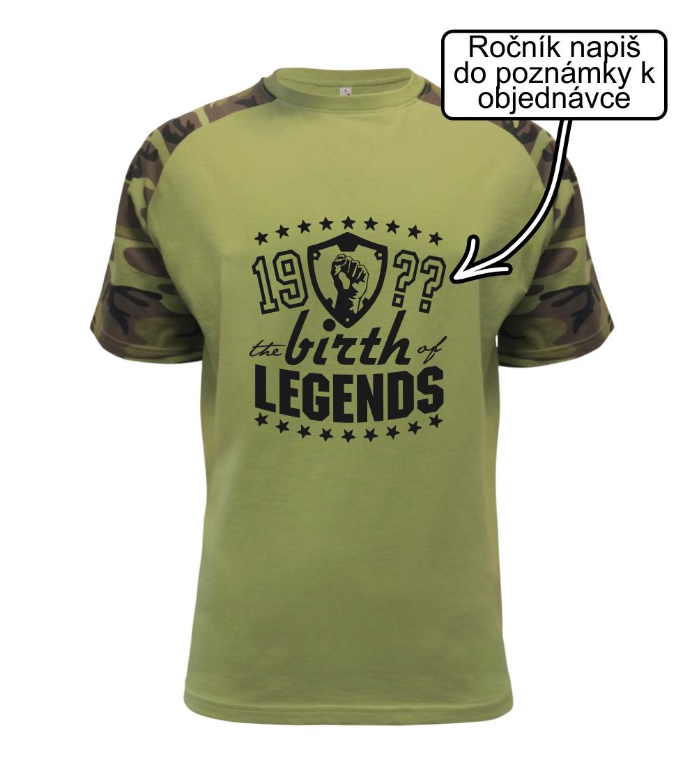 Tričká k narodeninám - The birth of legends - Raglan Military
