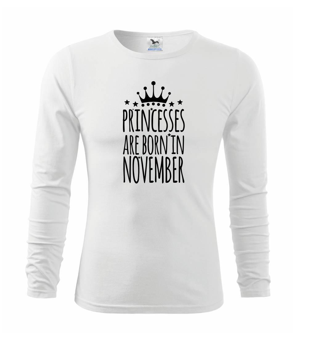 Tričká pre narodených v novembri - Princesses are born in November - Tričko detské Long Sleeve
