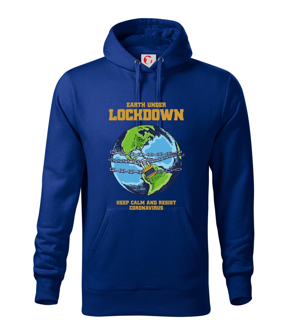 Corona lockdown earth - Mikina pánska Cape s kapucňou