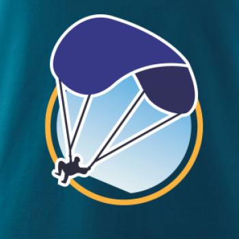 Paragliding modrý padák v kruhu