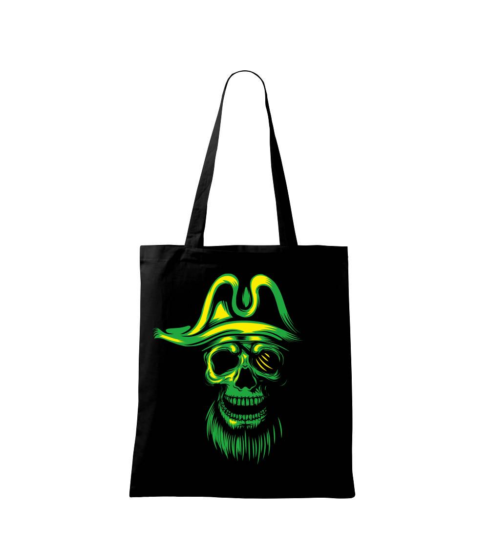 Grafické tričká - Green Pirate skull - Taška bavlnená