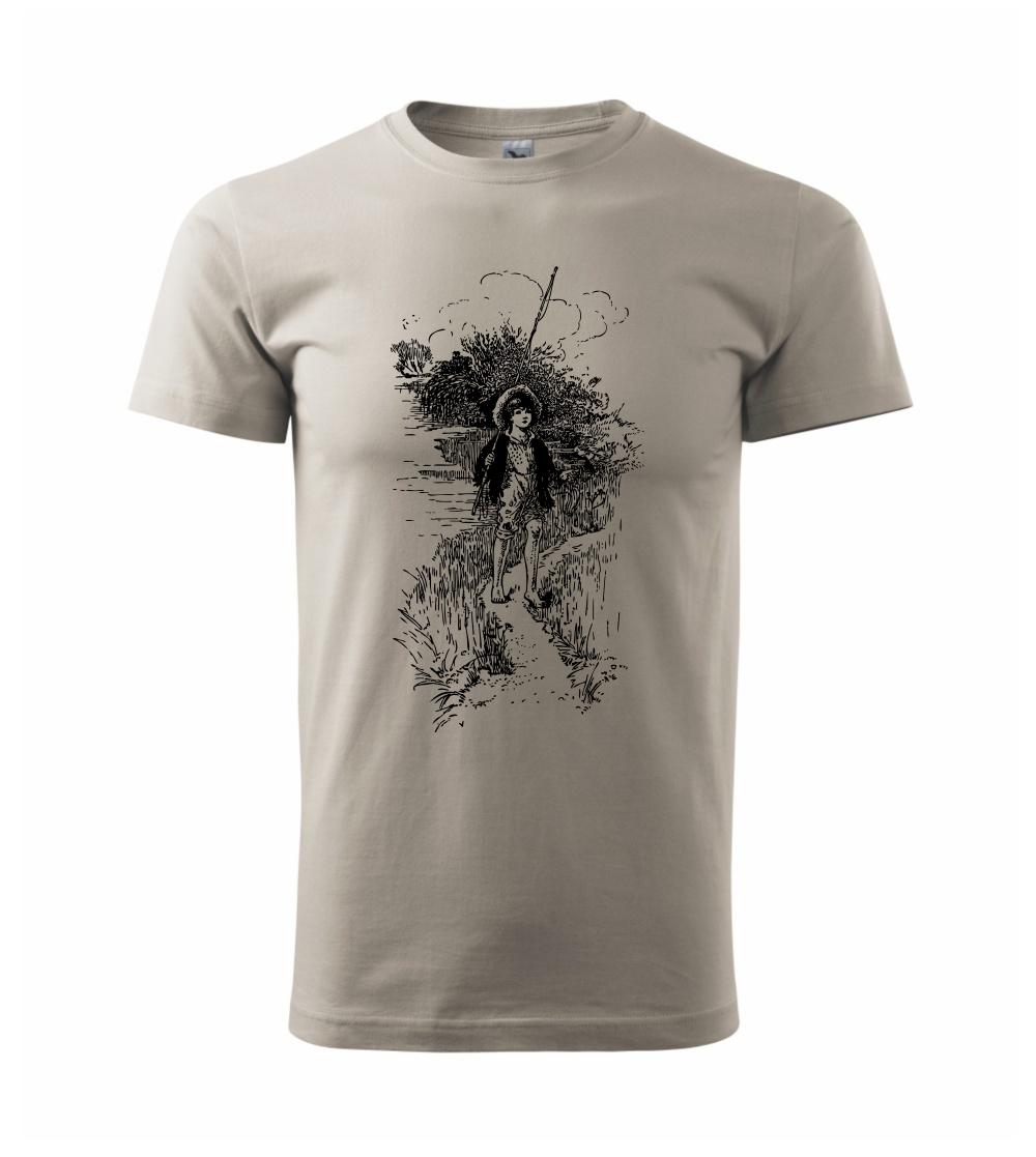 Kreslený chlapec s prútom Kreslený chlapec s prútom